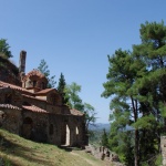 Die befestigte Klosteranlage Peribleptos am Rande Mystras