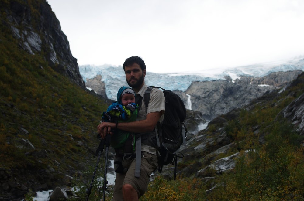 Wanderung mit Baby zum Gletscher Buarbreen